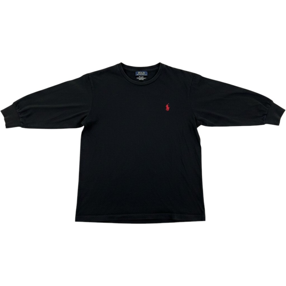 Polo Ralph Lauren Long Sleeve Tee S Custom Slim Fit Black Red Pony Logo